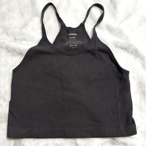 ODODOS Ribbed Bralette XL/XXL Slate Grey Seamless Soft Stretch Lounge Yoga Top